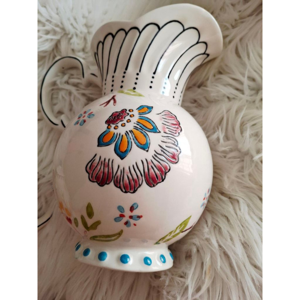 Anthropologie Dutch Wax coastline imports hand-painted Floral Teapot & Pitcher - Picture 7 of 8